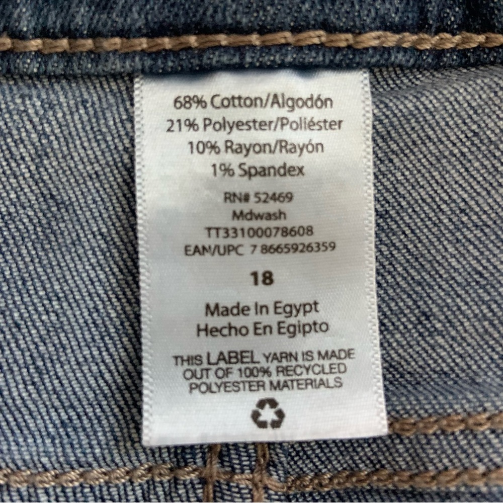 TIME AND TRU Women’s High Rise Wide Leg Crop Utility Jeans Dark Wash Size 18 - Picture 12 of 12